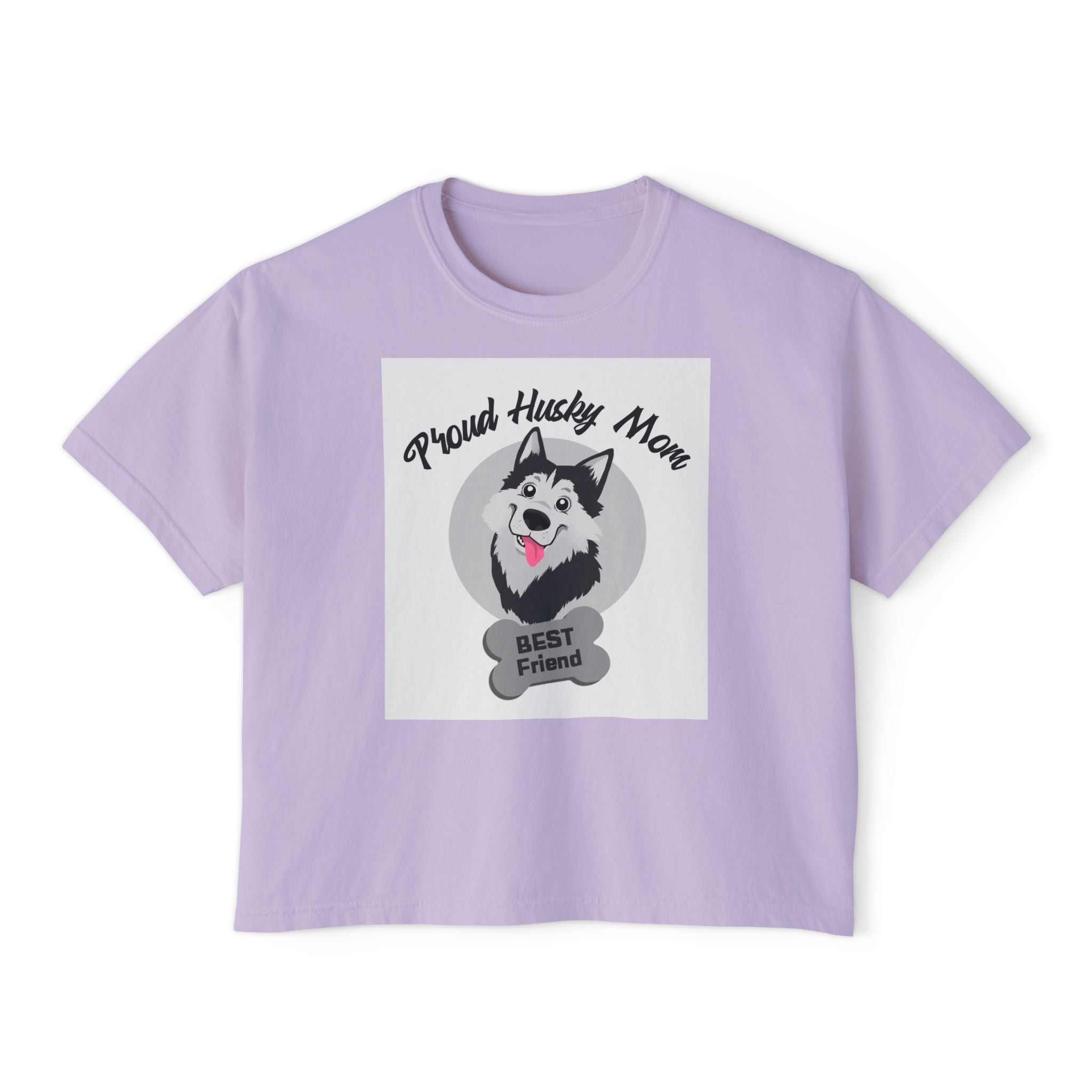 Proud Husky Mom Women's Boxy Tee – Best Friend Dog Lover Shirt