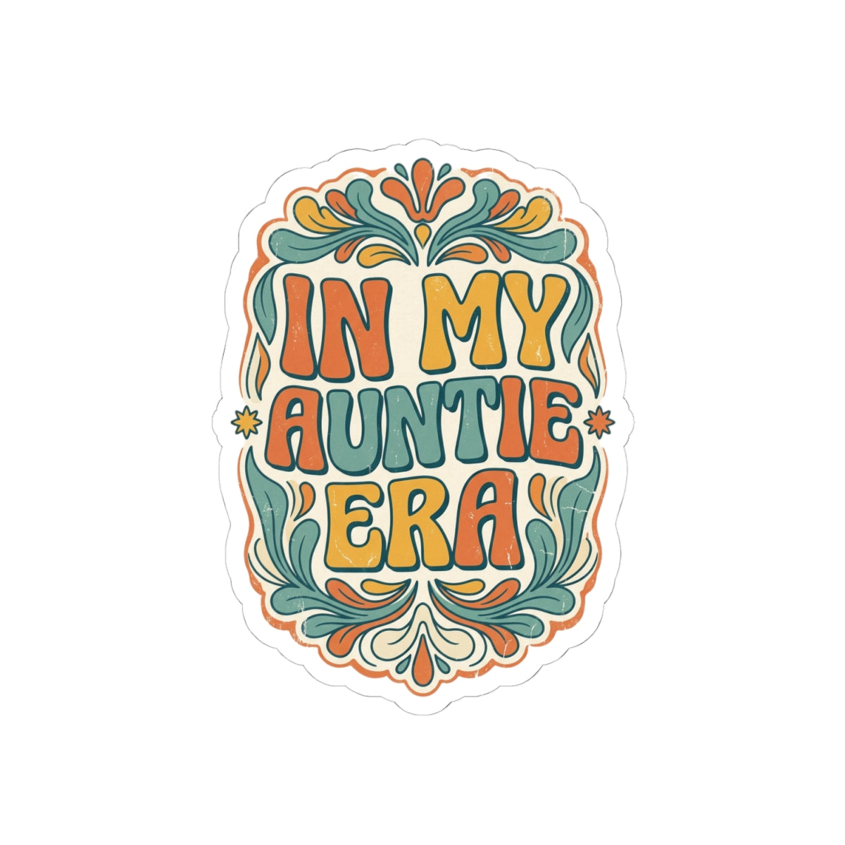 In My Auntie Era Kiss-Cut Sticker | Retro Floral Auntie Pride