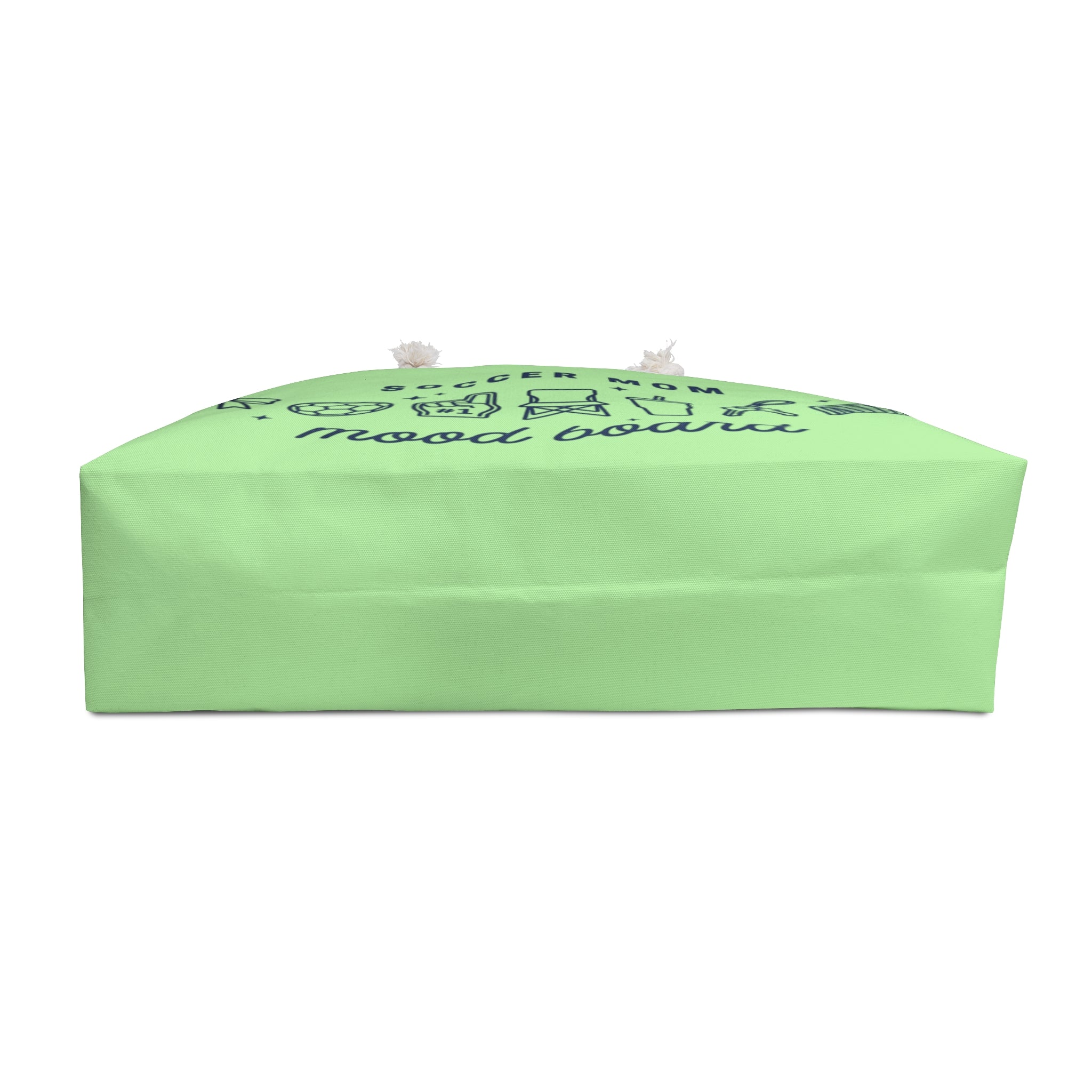 Soccer Mom Weekender Bag – Green Weekend Tote with 'Mood Boost' Sport Icons
