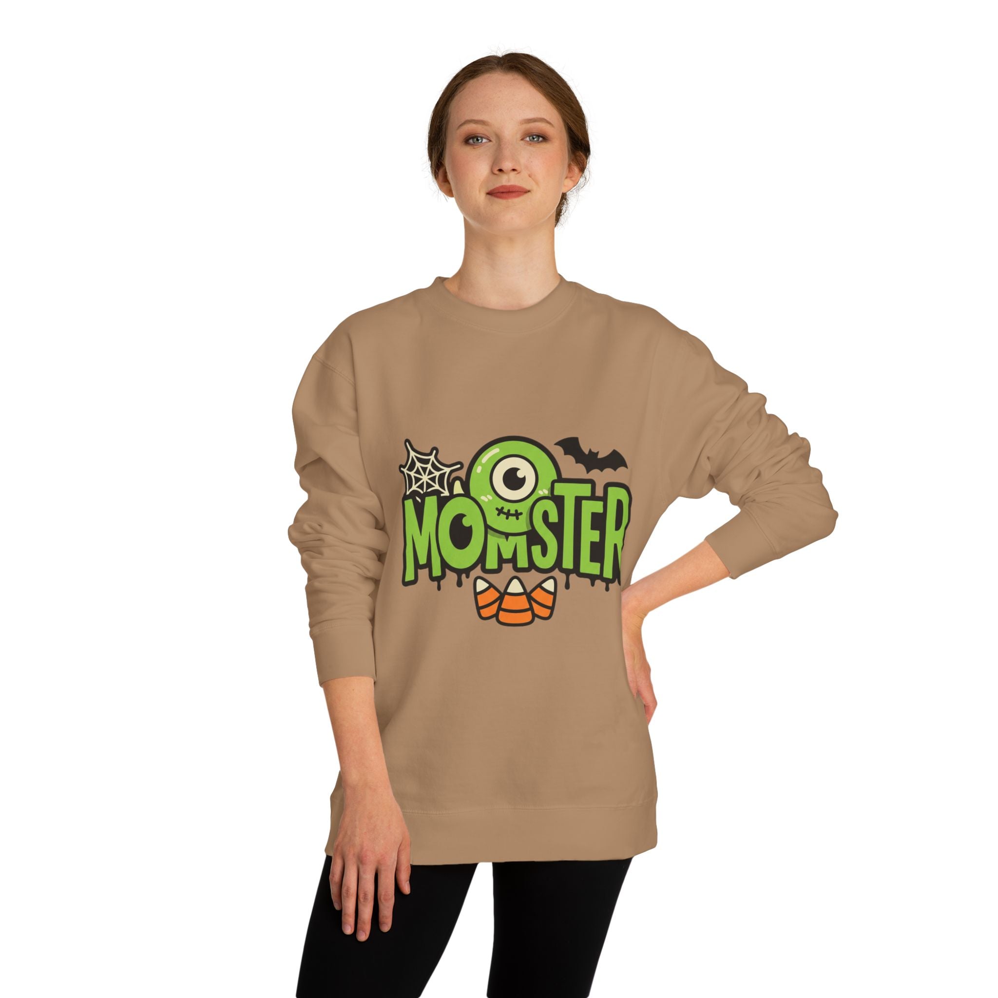 Momster Halloween Sweatshirt — Cute Green Monster Mom Graphic