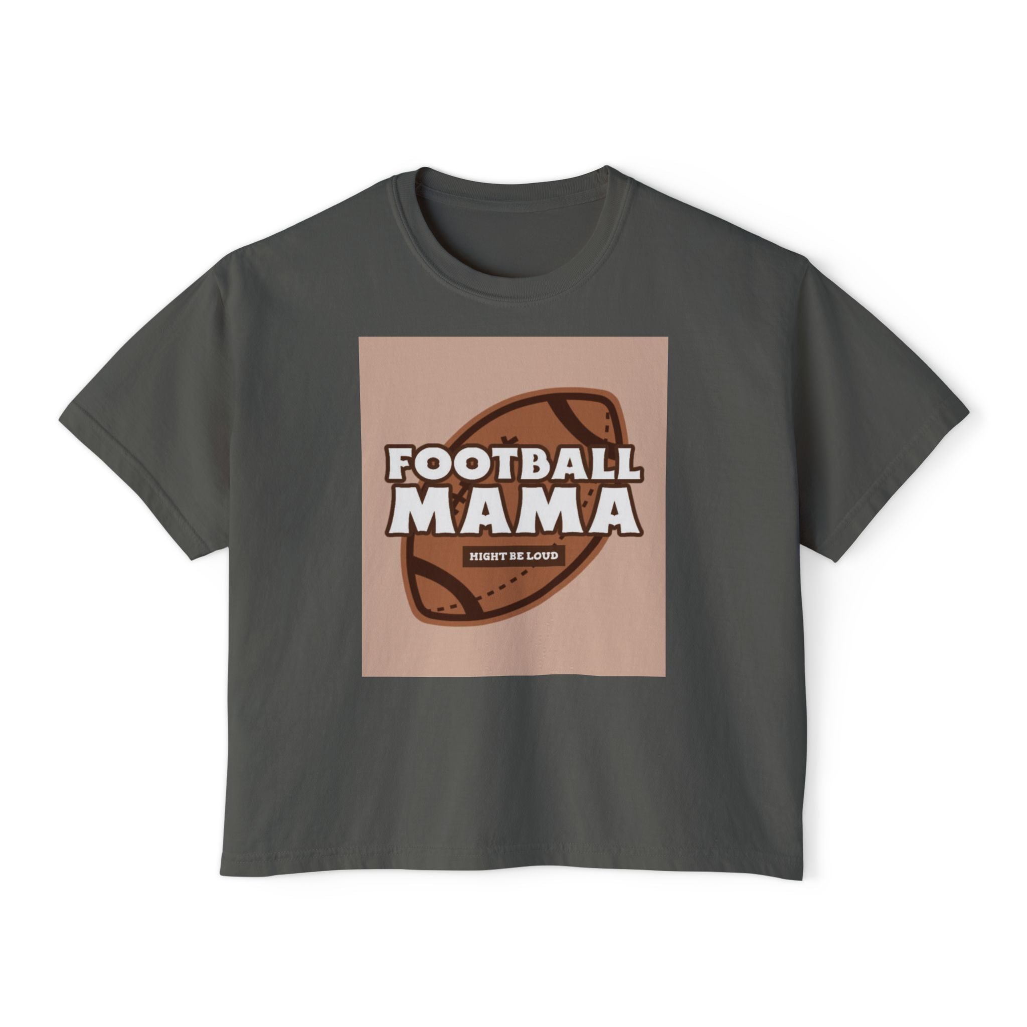 Football Mama Boxy Tee — Cute Moms' Game Day T‑Shirt