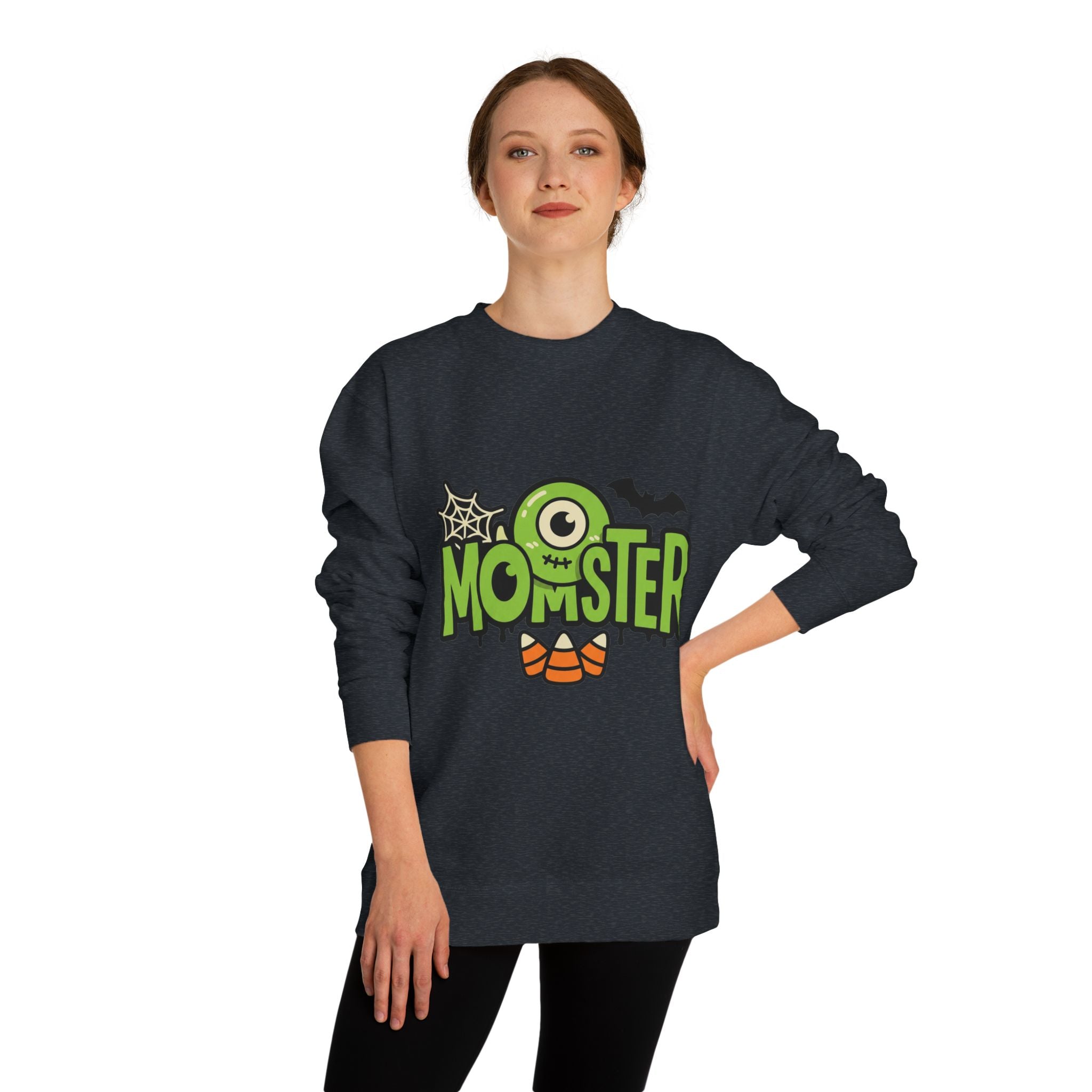 Momster Halloween Sweatshirt — Cute Green Monster Mom Graphic