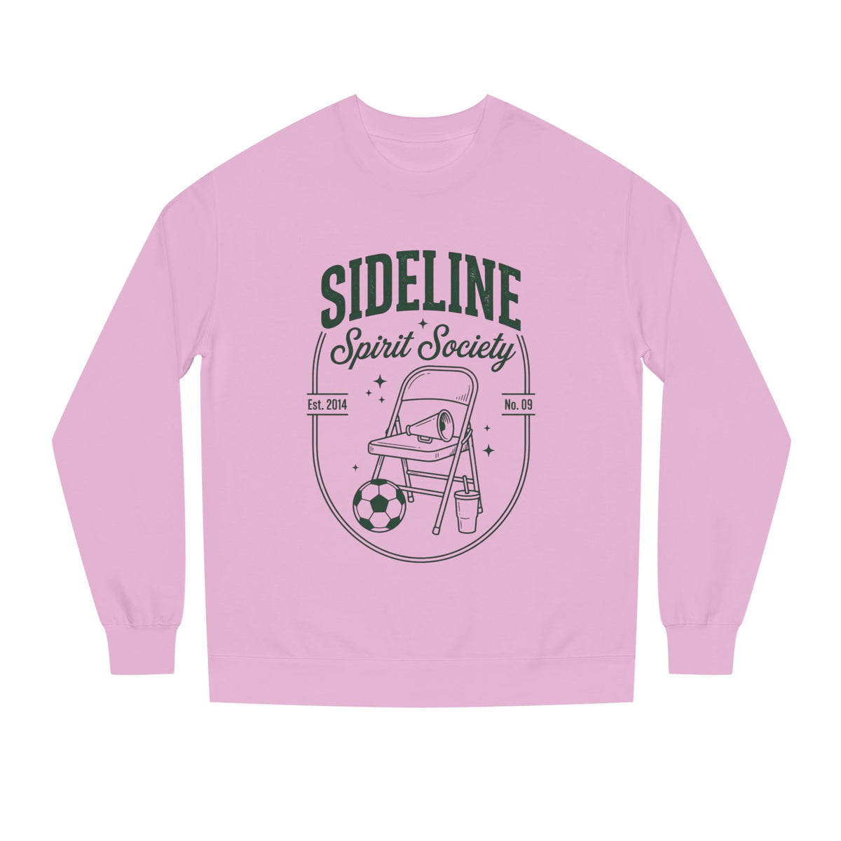 Sideline Spirit Society Crewneck Sweatshirt — Soccer Coach & Fan Sideline Design