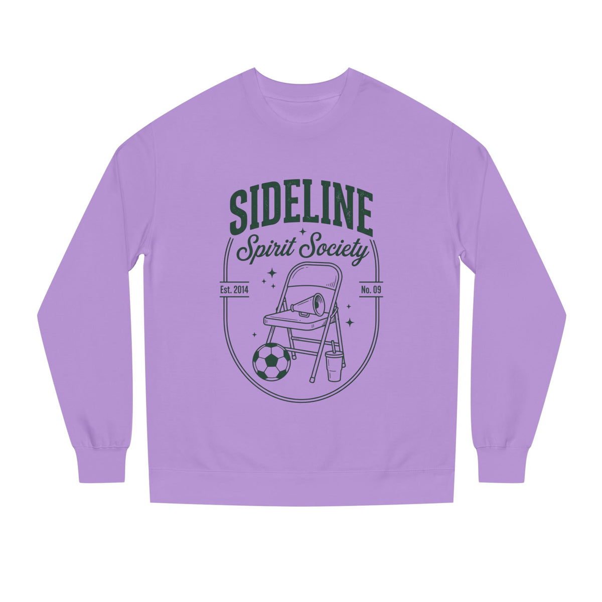 Sideline Spirit Society Crewneck Sweatshirt — Soccer Coach & Fan Sideline Design