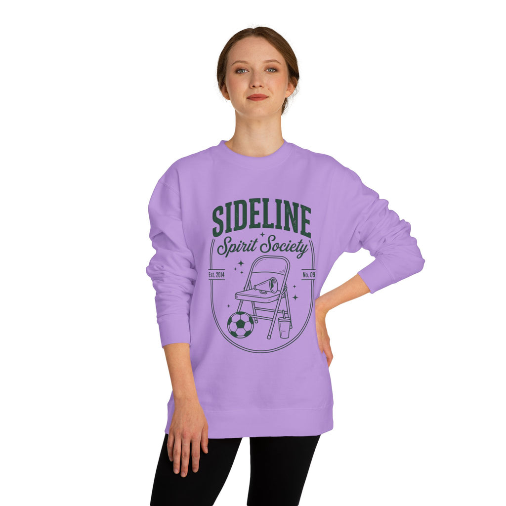 Sideline Spirit Society Crewneck Sweatshirt — Soccer Coach & Fan Sideline Design