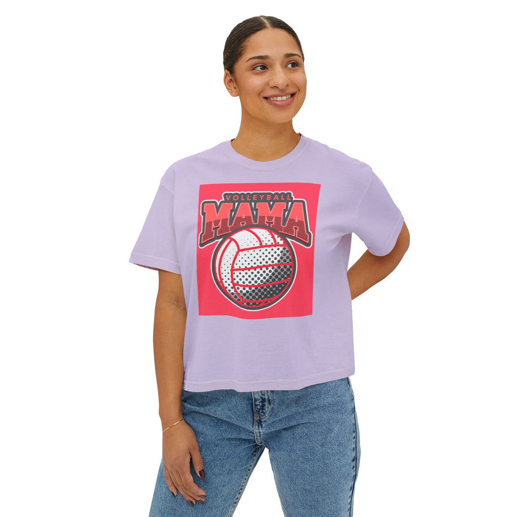 Volleyball Mama Boxy Tee — Retro Volleyball Mom Shirt