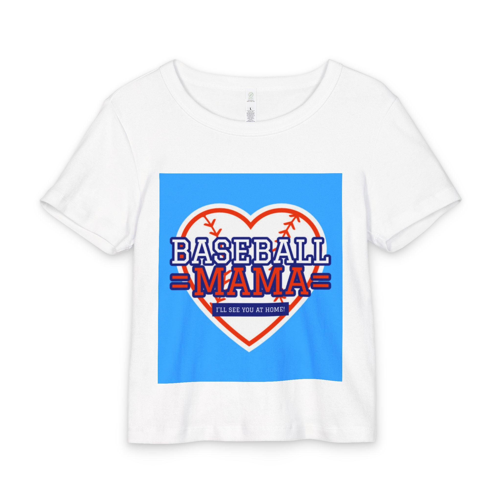 Baseball Mama Baby Tee — Organic Rib Toddler Shirt with Heart Baseball Design