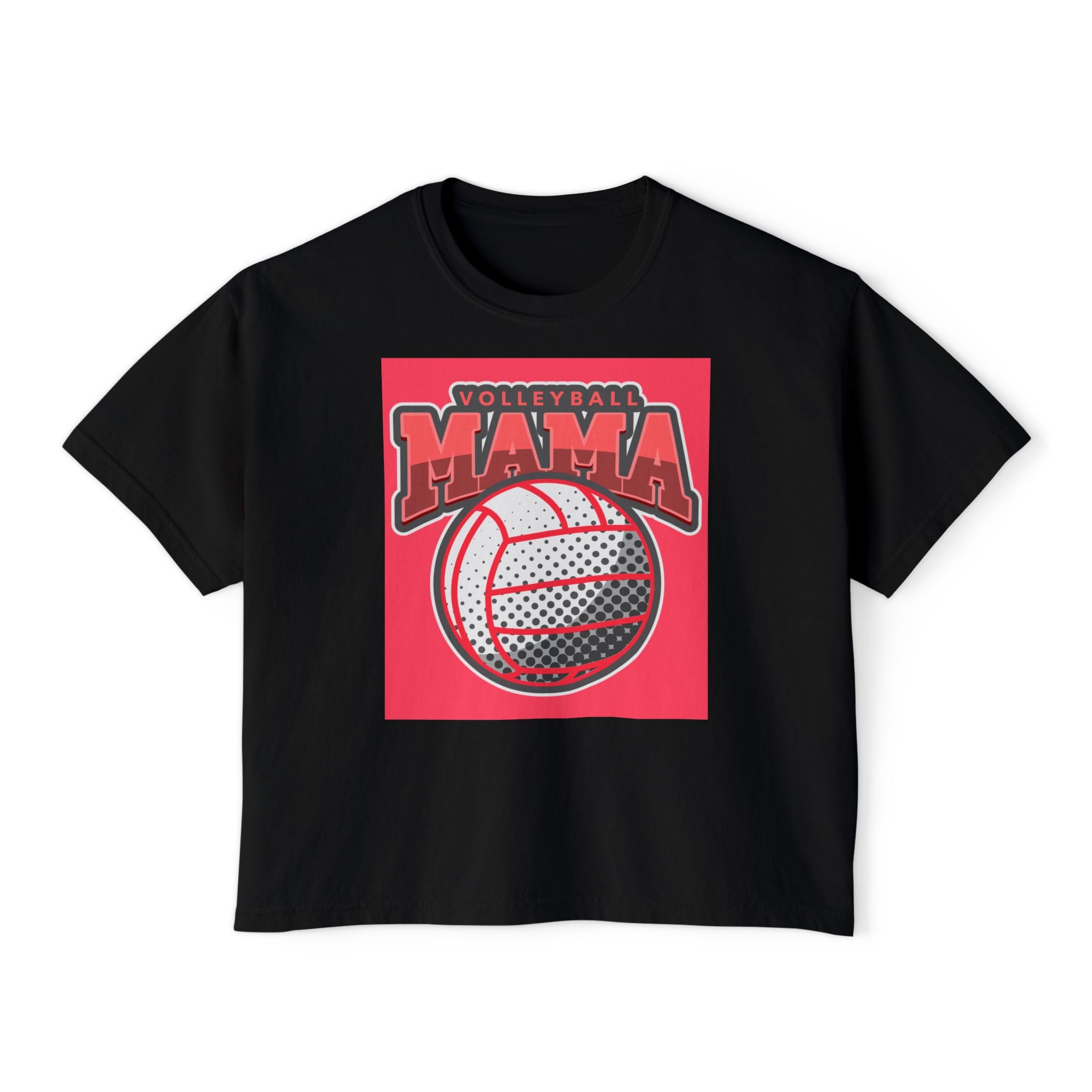 Volleyball Mama Boxy Tee — Retro Volleyball Mom Shirt