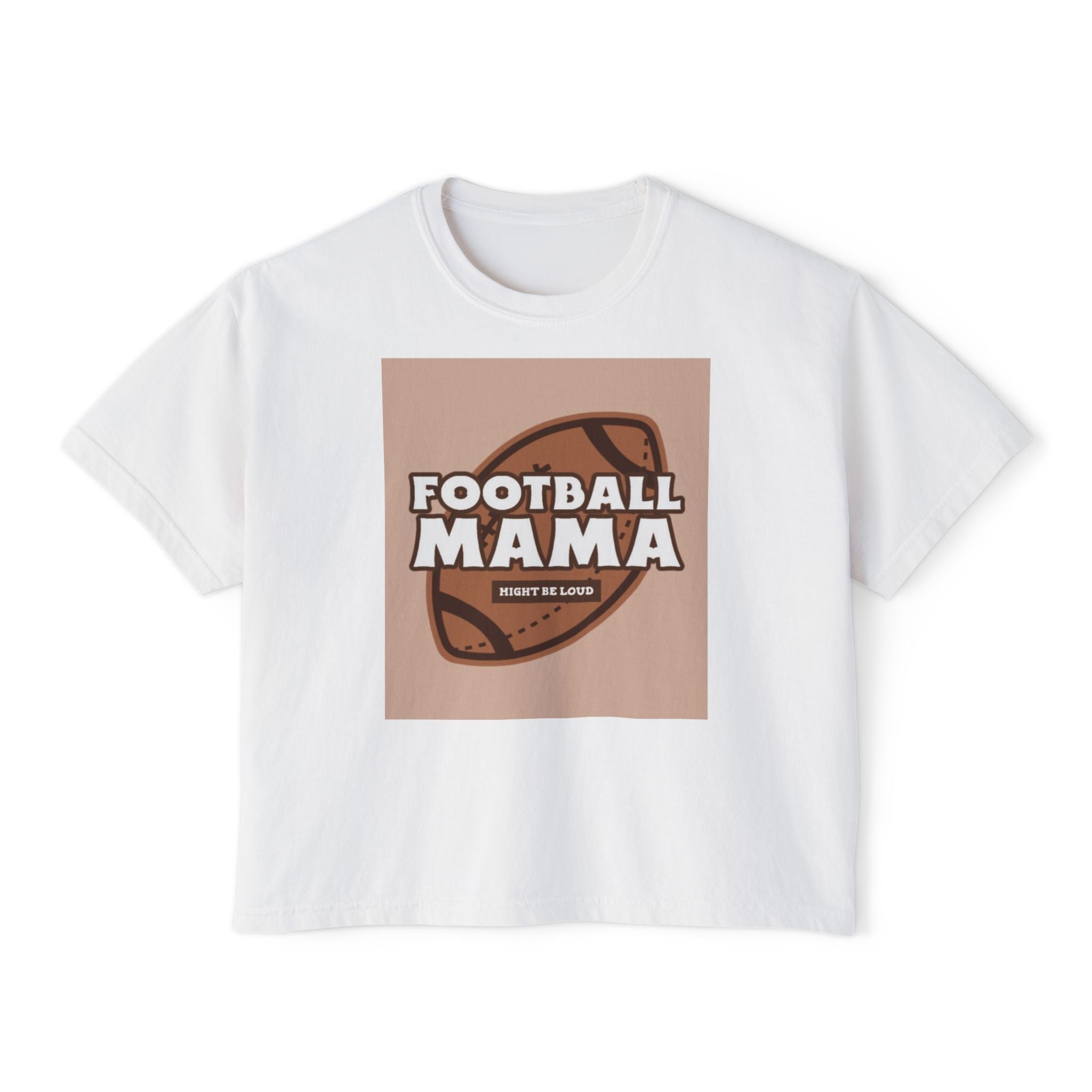 Football Mama Boxy Tee — Cute Moms' Game Day T‑Shirt