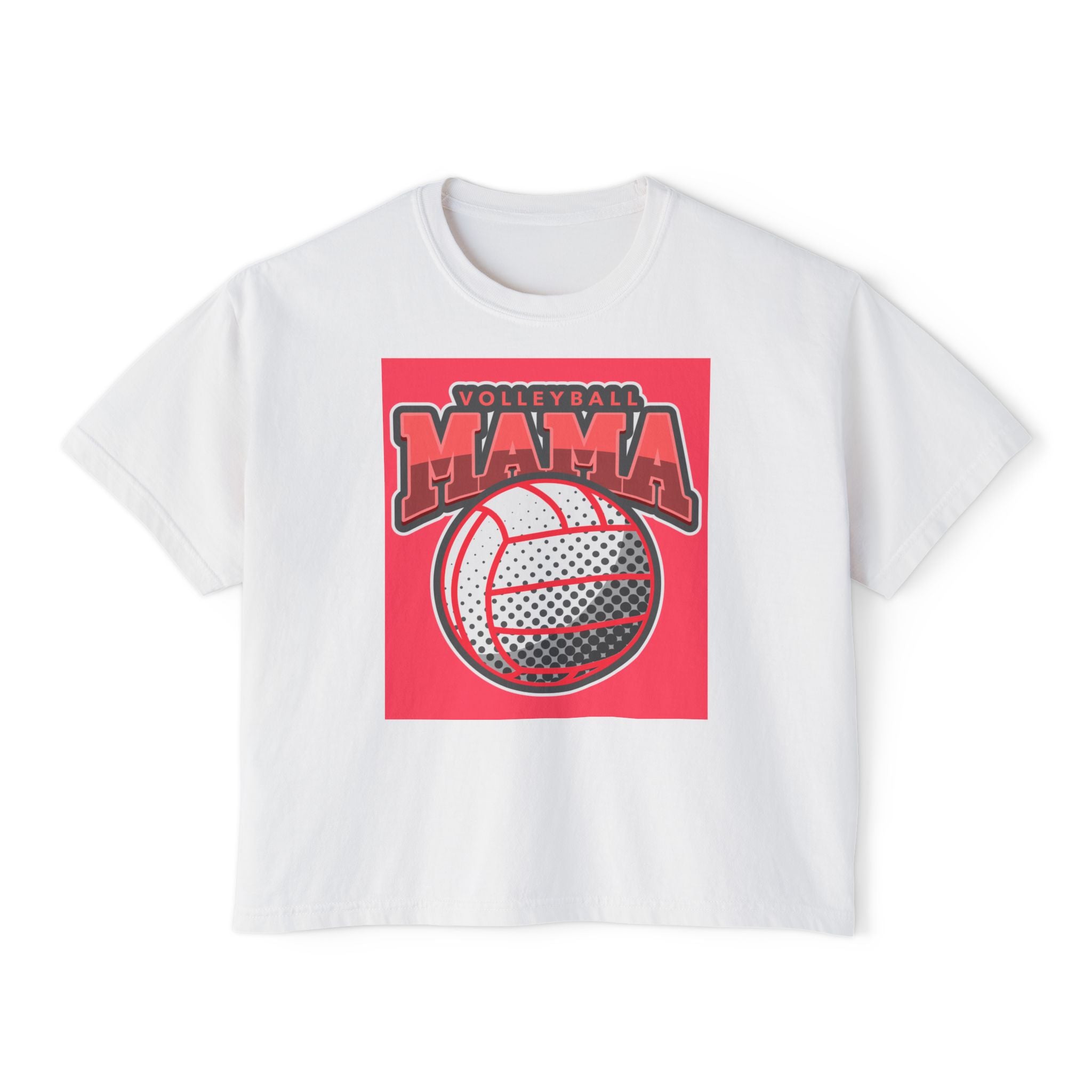 Volleyball Mama Boxy Tee — Retro Volleyball Mom Shirt