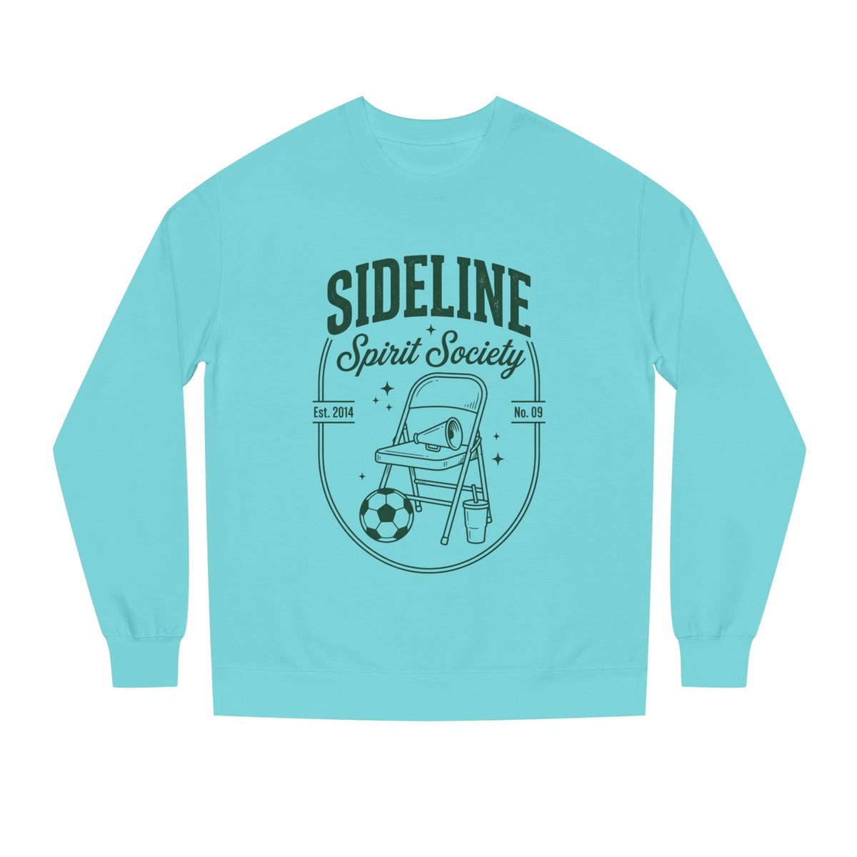 Sideline Spirit Society Crewneck Sweatshirt — Soccer Coach & Fan Sideline Design