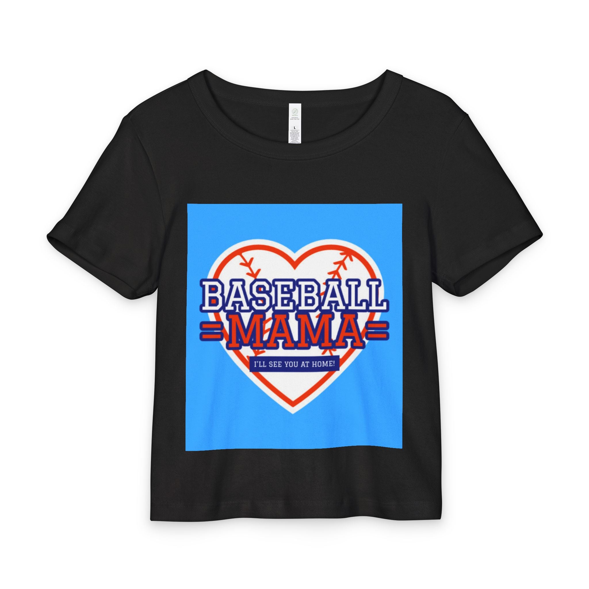 Baseball Mama Baby Tee — Organic Rib Toddler Shirt with Heart Baseball Design