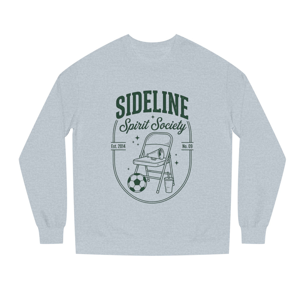 Sideline Spirit Society Crewneck Sweatshirt — Soccer Coach & Fan Sideline Design