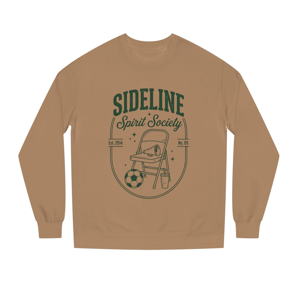 Sideline Spirit Society Crewneck Sweatshirt — Soccer Coach & Fan Sideline Design