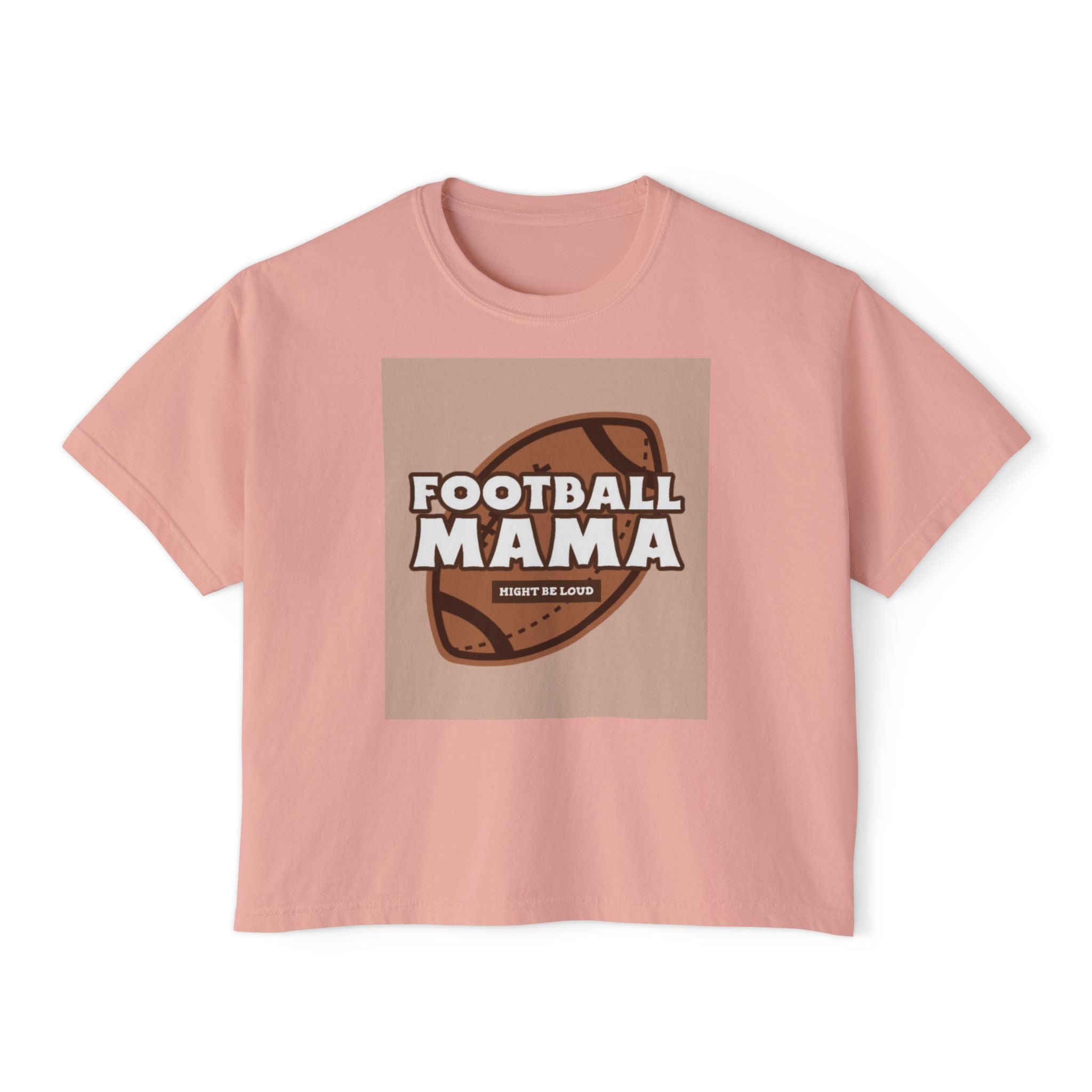Football Mama Boxy Tee — Cute Moms' Game Day T‑Shirt