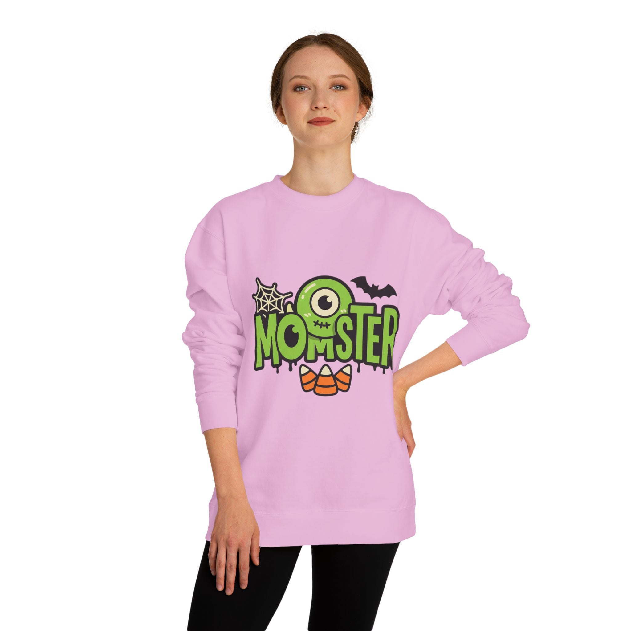 Momster Halloween Sweatshirt — Cute Green Monster Mom Graphic