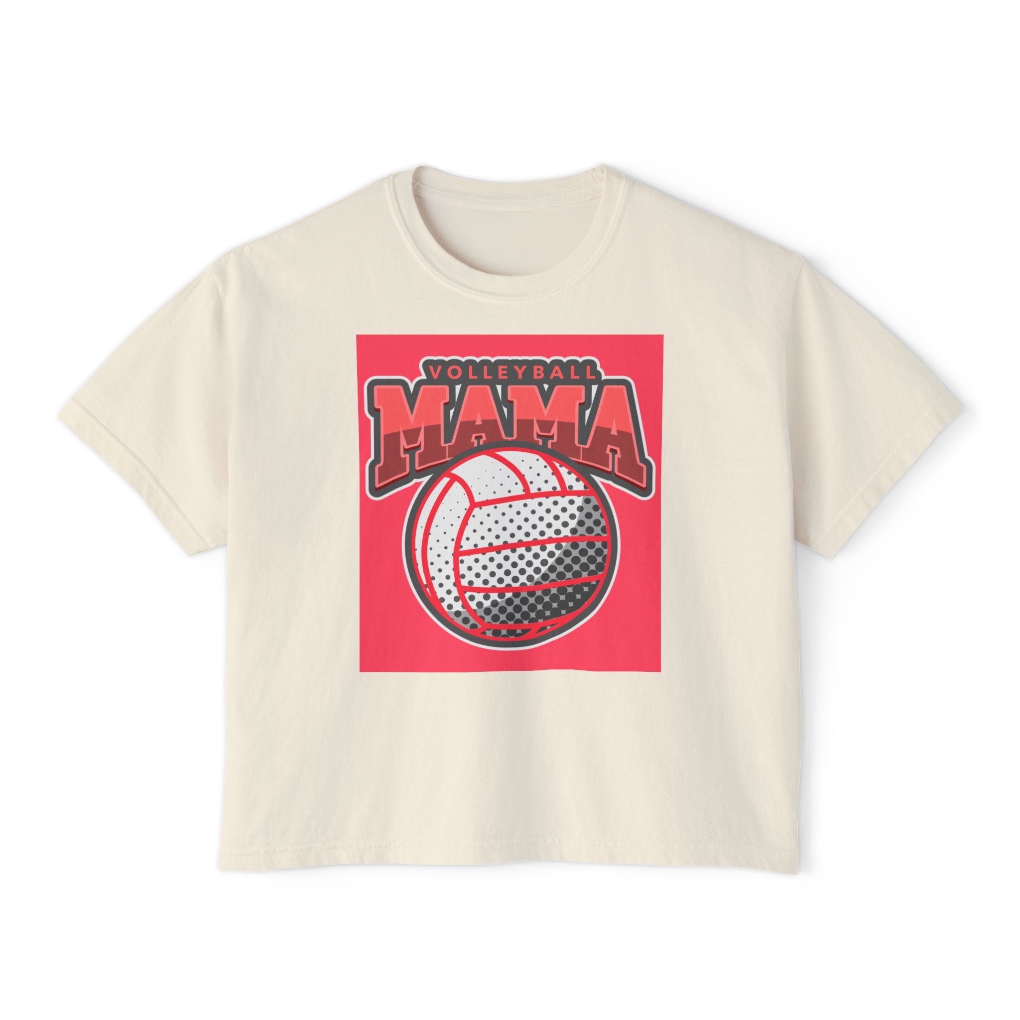 Volleyball Mama Boxy Tee — Retro Volleyball Mom Shirt