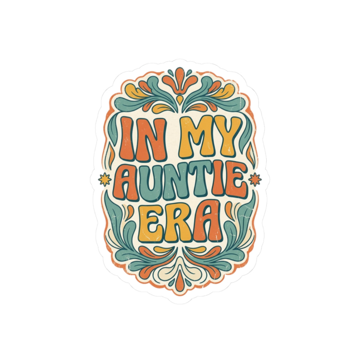 In My Auntie Era Kiss-Cut Sticker | Retro Floral Auntie Pride