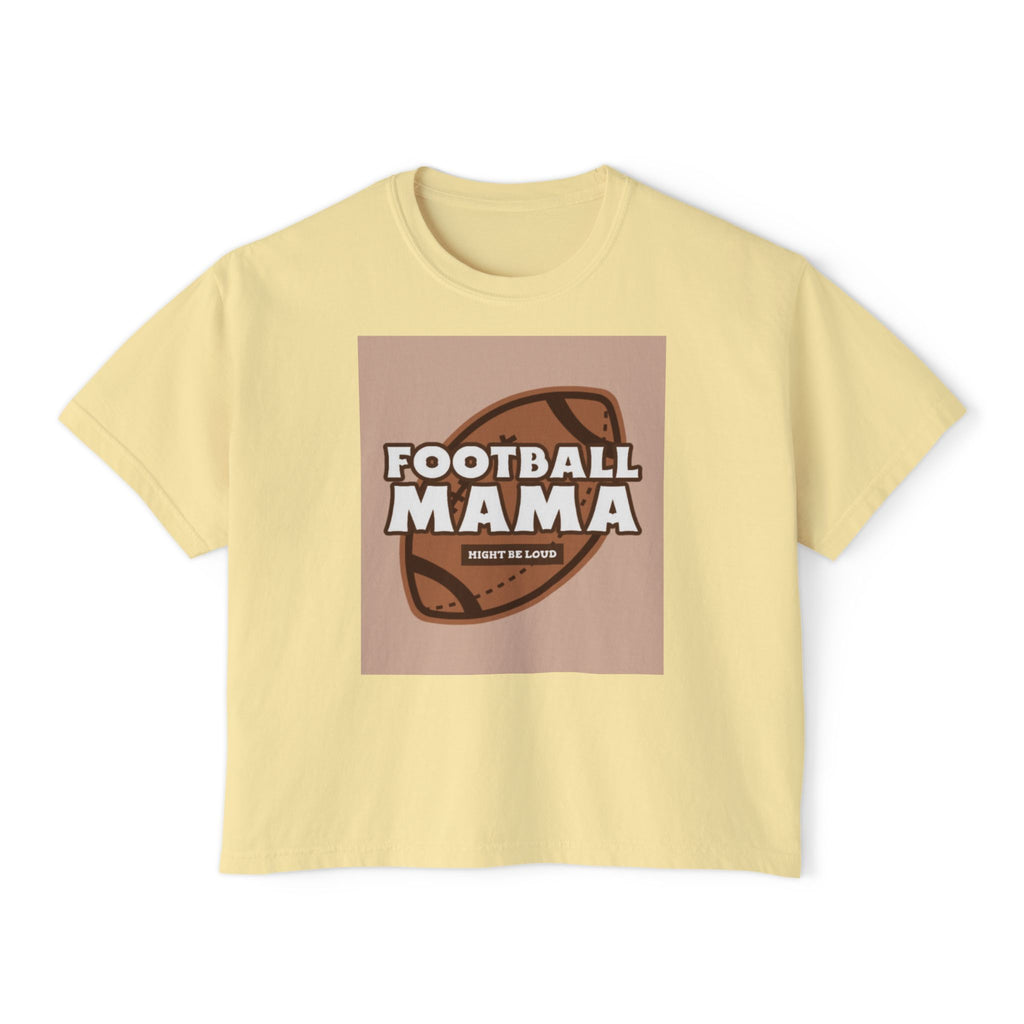 Football Mama Boxy Tee — Cute Moms' Game Day T‑Shirt