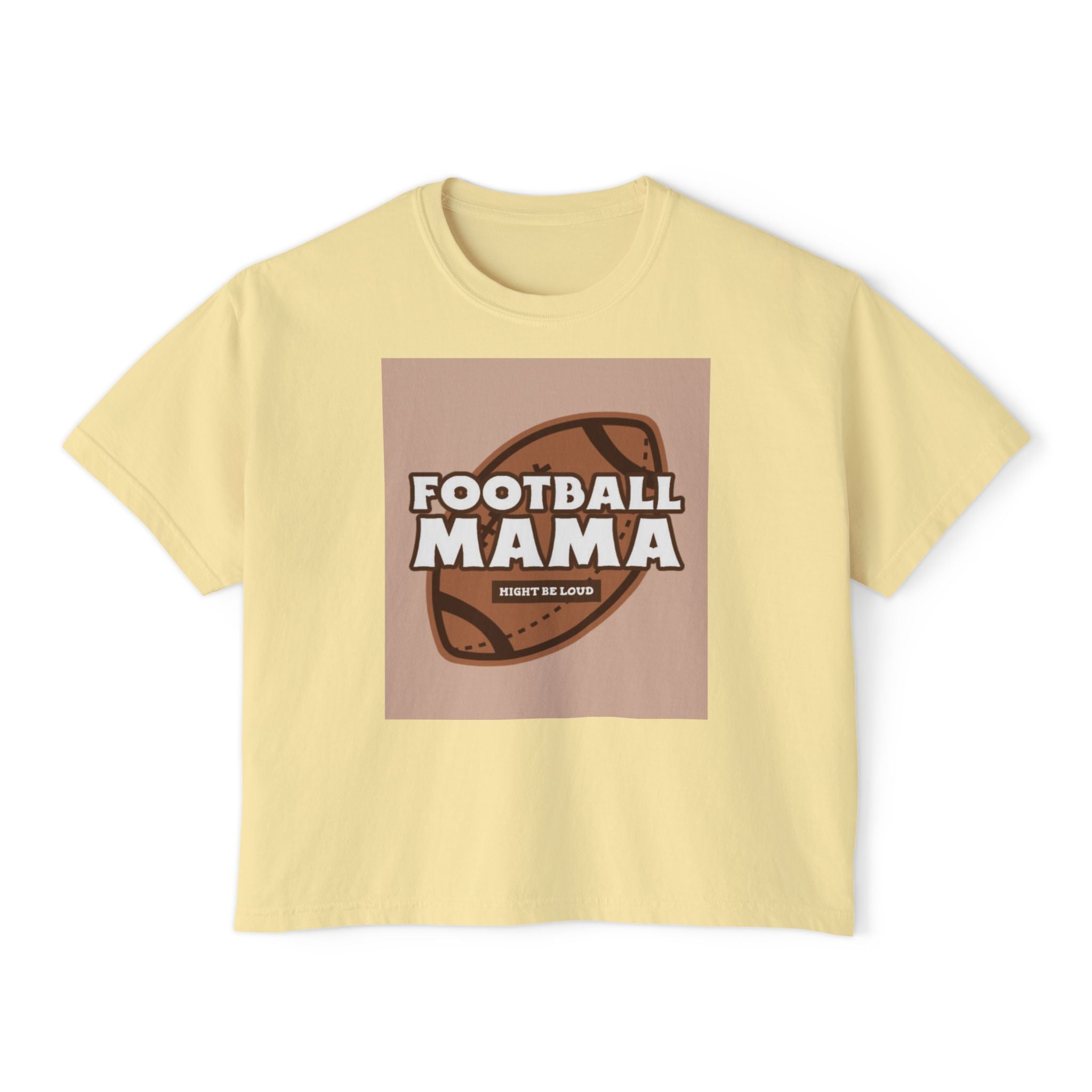 Football Mama Boxy Tee — Cute Moms' Game Day T‑Shirt