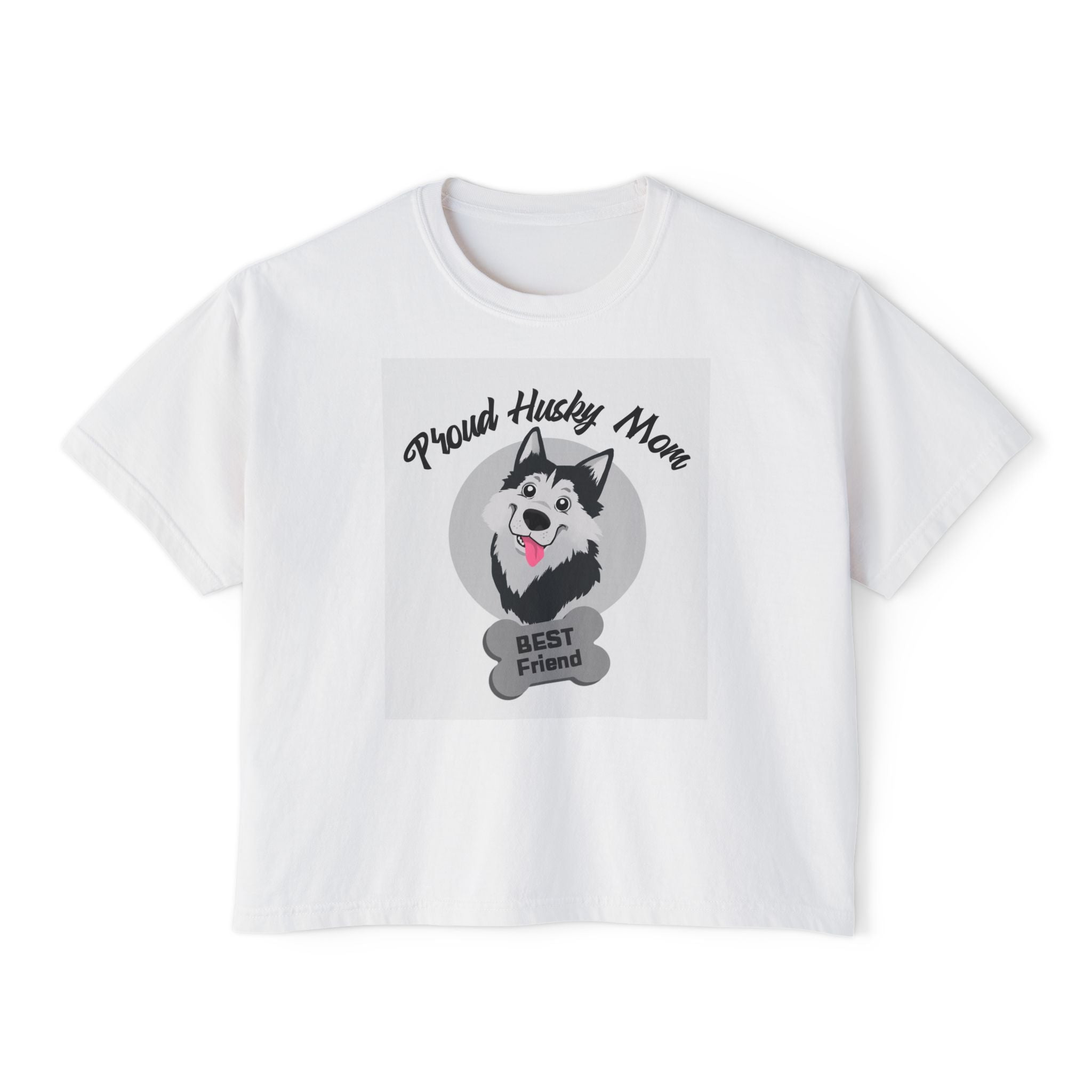 Proud Husky Mom Women's Boxy Tee – Best Friend Dog Lover Shirt
