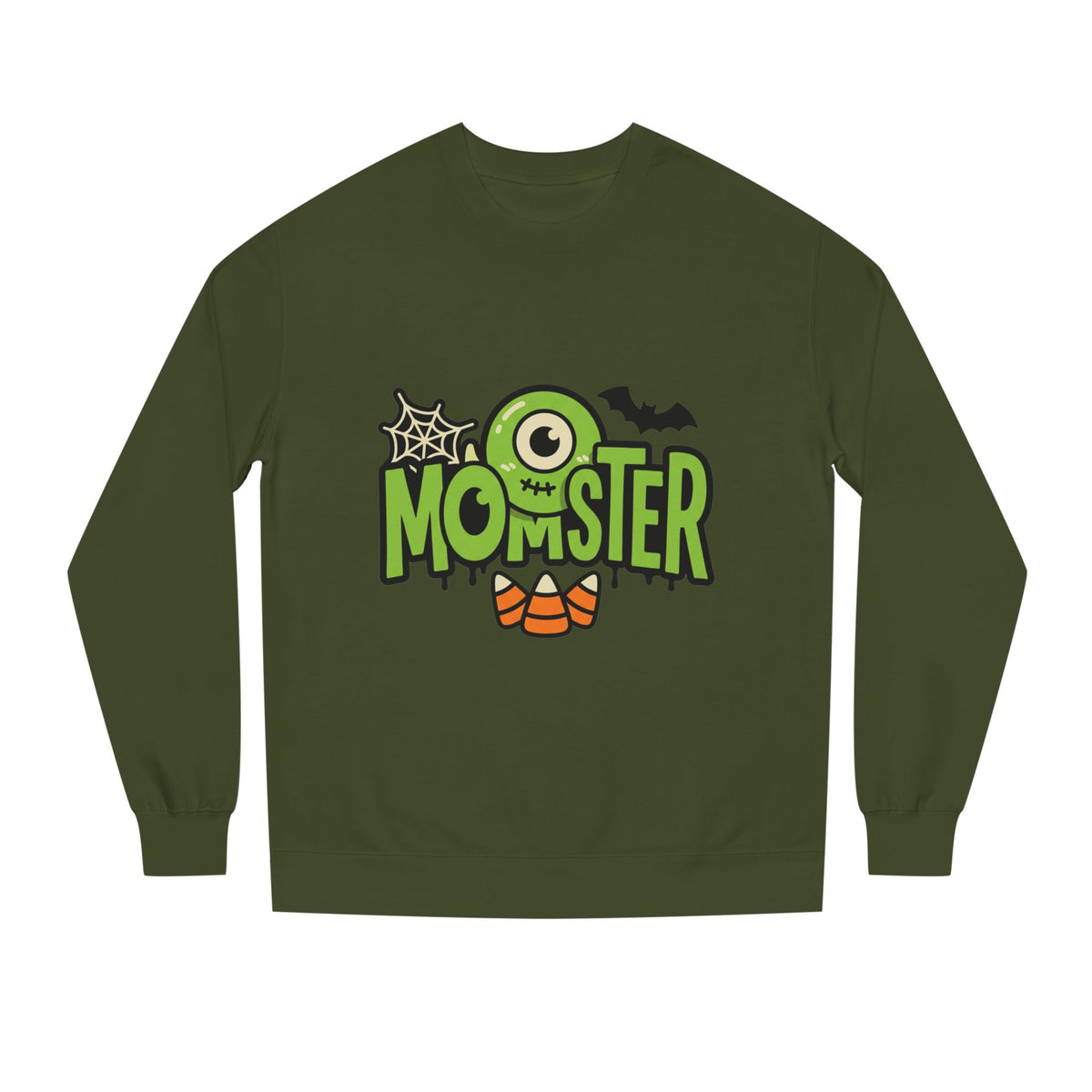 Momster Halloween Sweatshirt — Cute Green Monster Mom Graphic