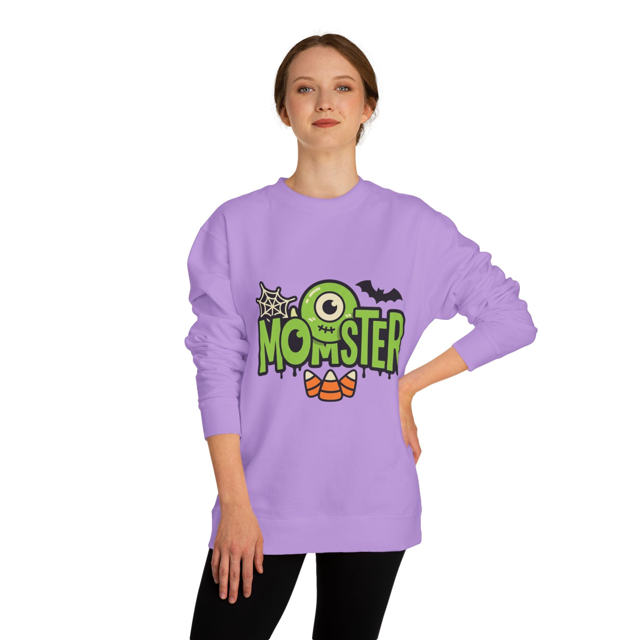 Momster Halloween Sweatshirt — Cute Green Monster Mom Graphic