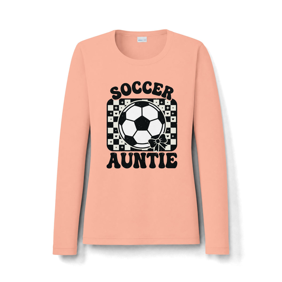 Soccer Auntie Long Sleeve Shirt — Retro Soccer Ball Design