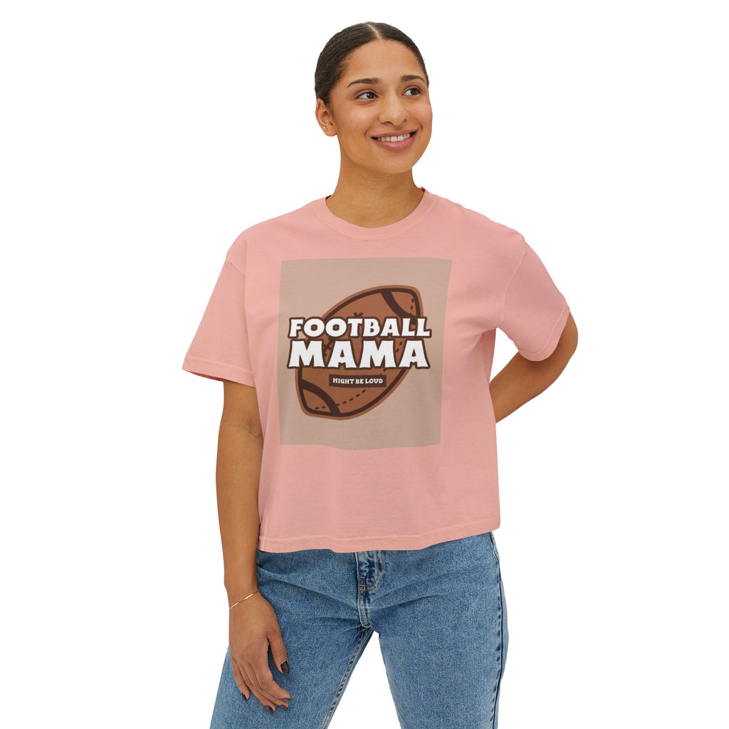 Football Mama Boxy Tee — Cute Moms' Game Day T‑Shirt