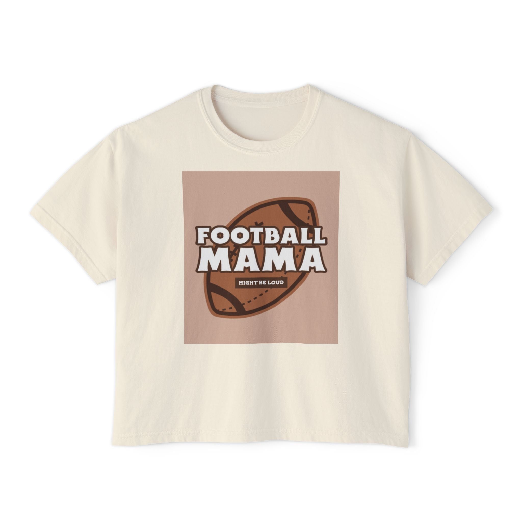 Football Mama Boxy Tee — Cute Moms' Game Day T‑Shirt