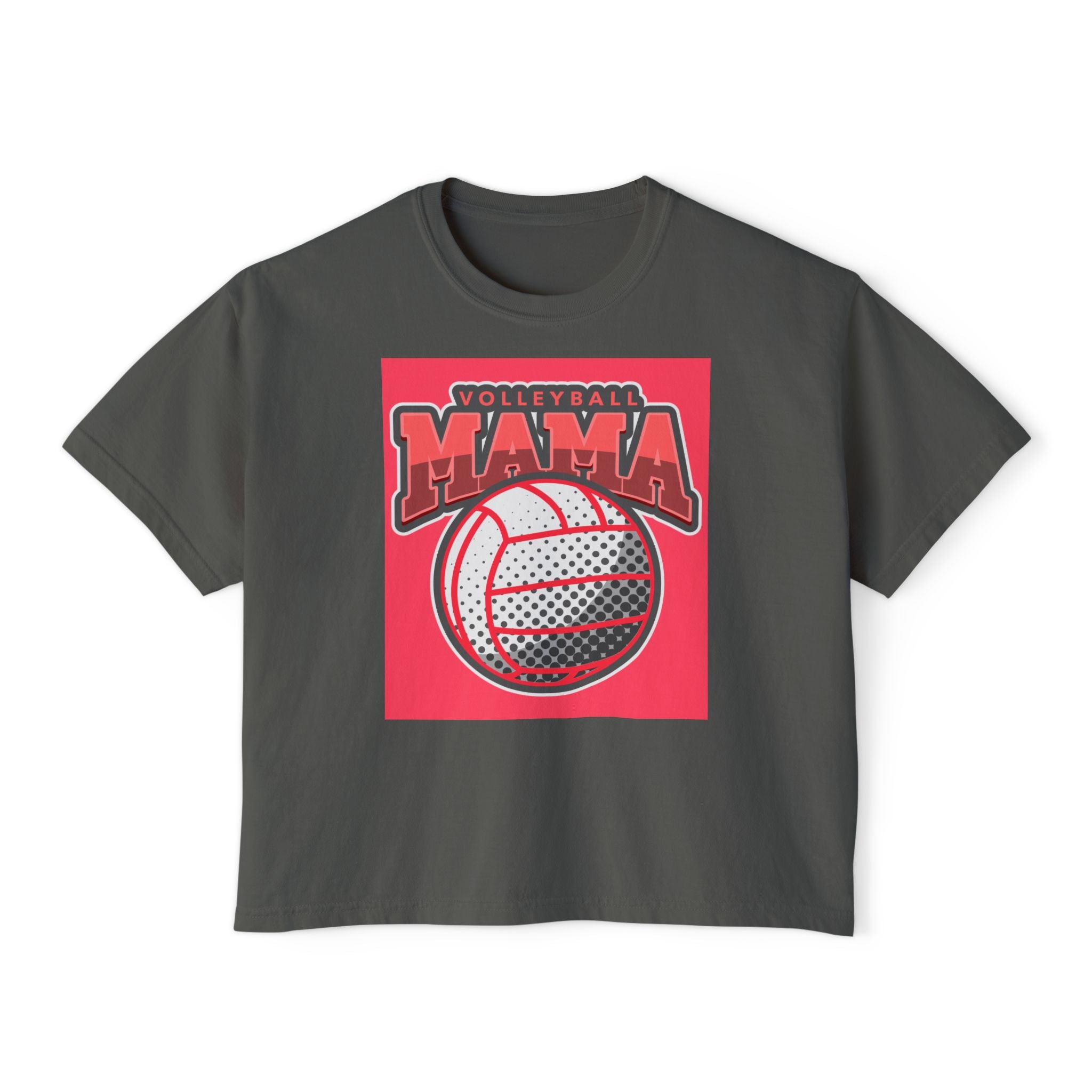 Volleyball Mama Boxy Tee — Retro Volleyball Mom Shirt