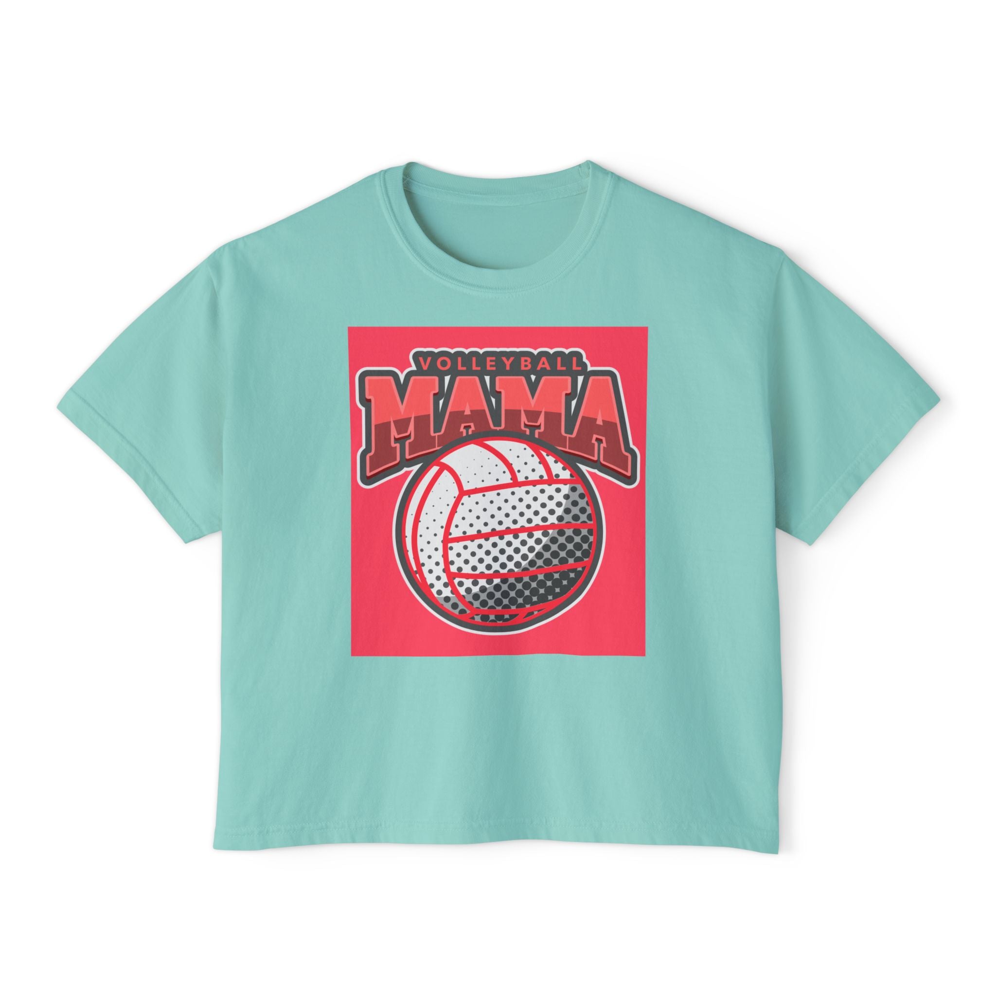 Volleyball Mama Boxy Tee — Retro Volleyball Mom Shirt