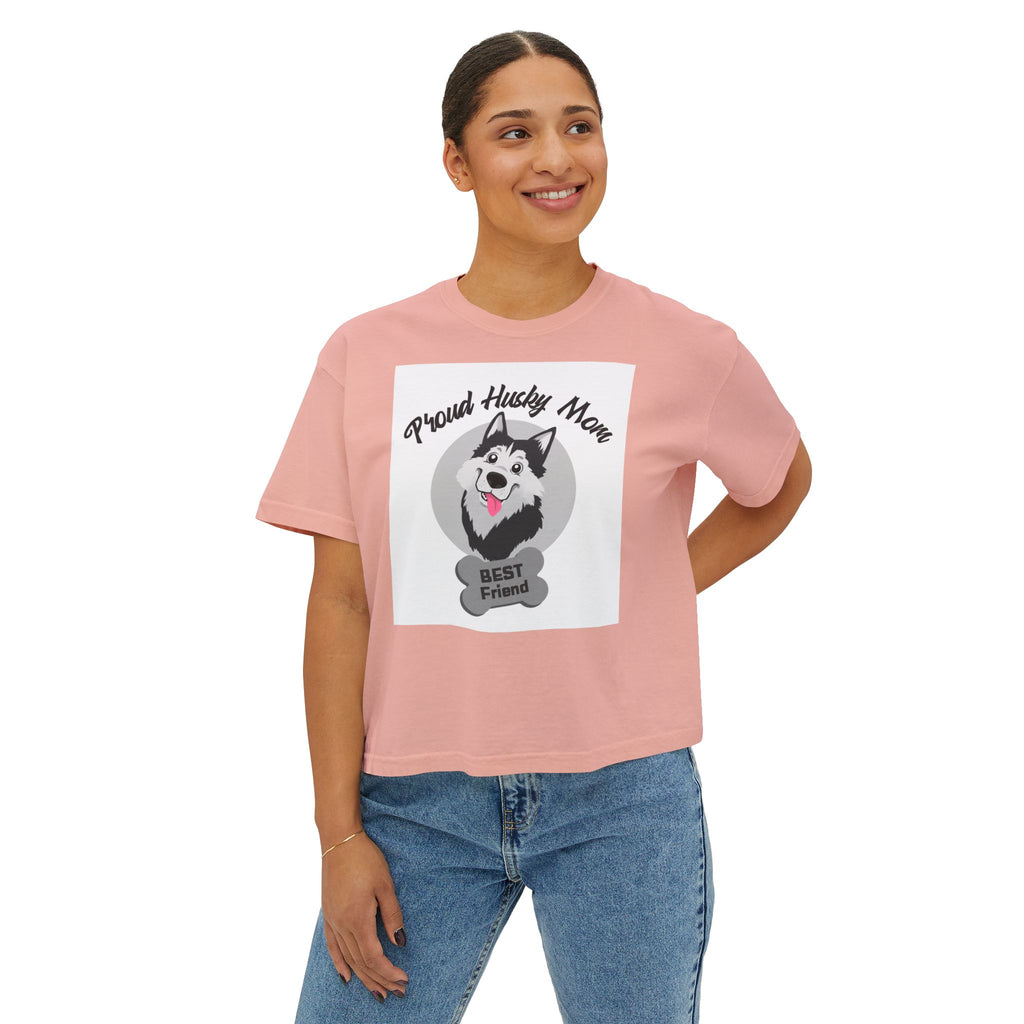 Proud Husky Mom Women's Boxy Tee – Best Friend Dog Lover Shirt