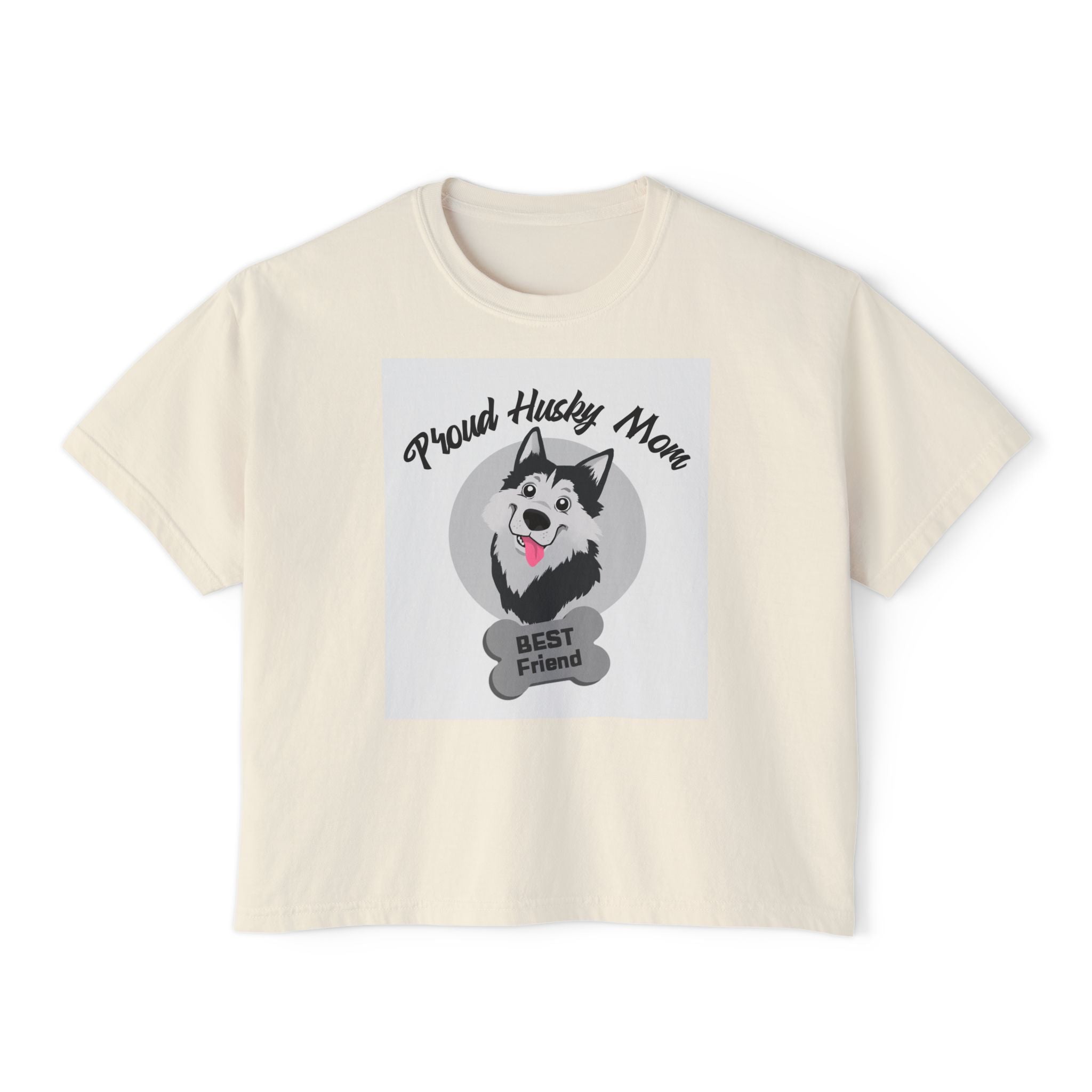 Proud Husky Mom Women's Boxy Tee – Best Friend Dog Lover Shirt