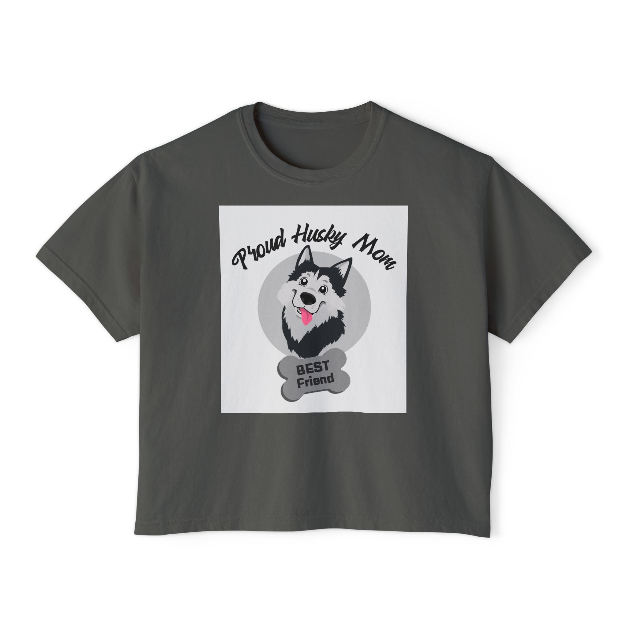 Proud Husky Mom Women's Boxy Tee – Best Friend Dog Lover Shirt