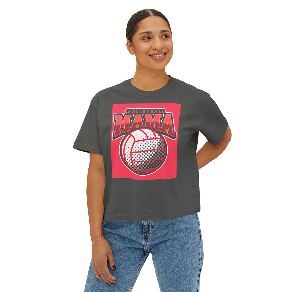 Volleyball Mama Boxy Tee — Retro Volleyball Mom Shirt