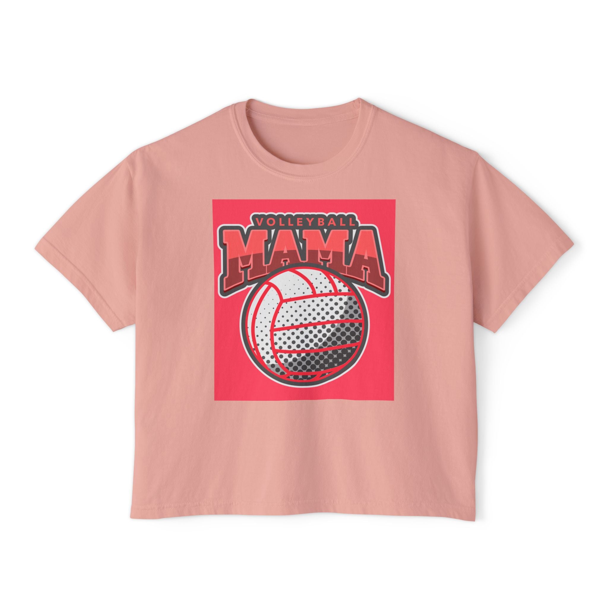 Volleyball Mama Boxy Tee — Retro Volleyball Mom Shirt
