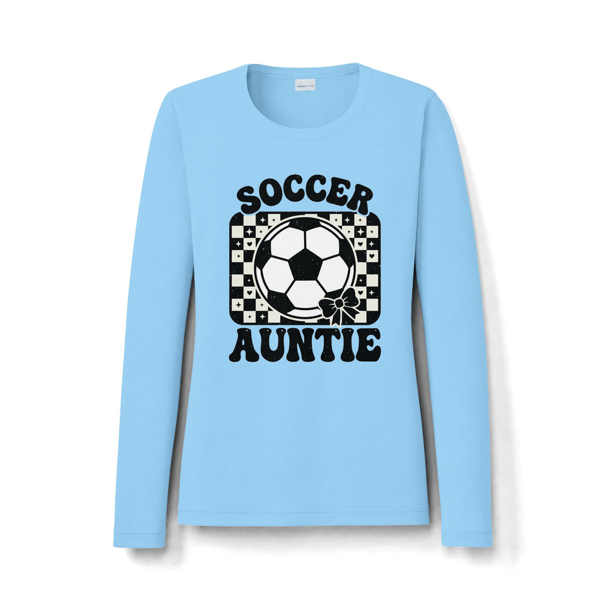Soccer Auntie Long Sleeve Shirt — Retro Soccer Ball Design