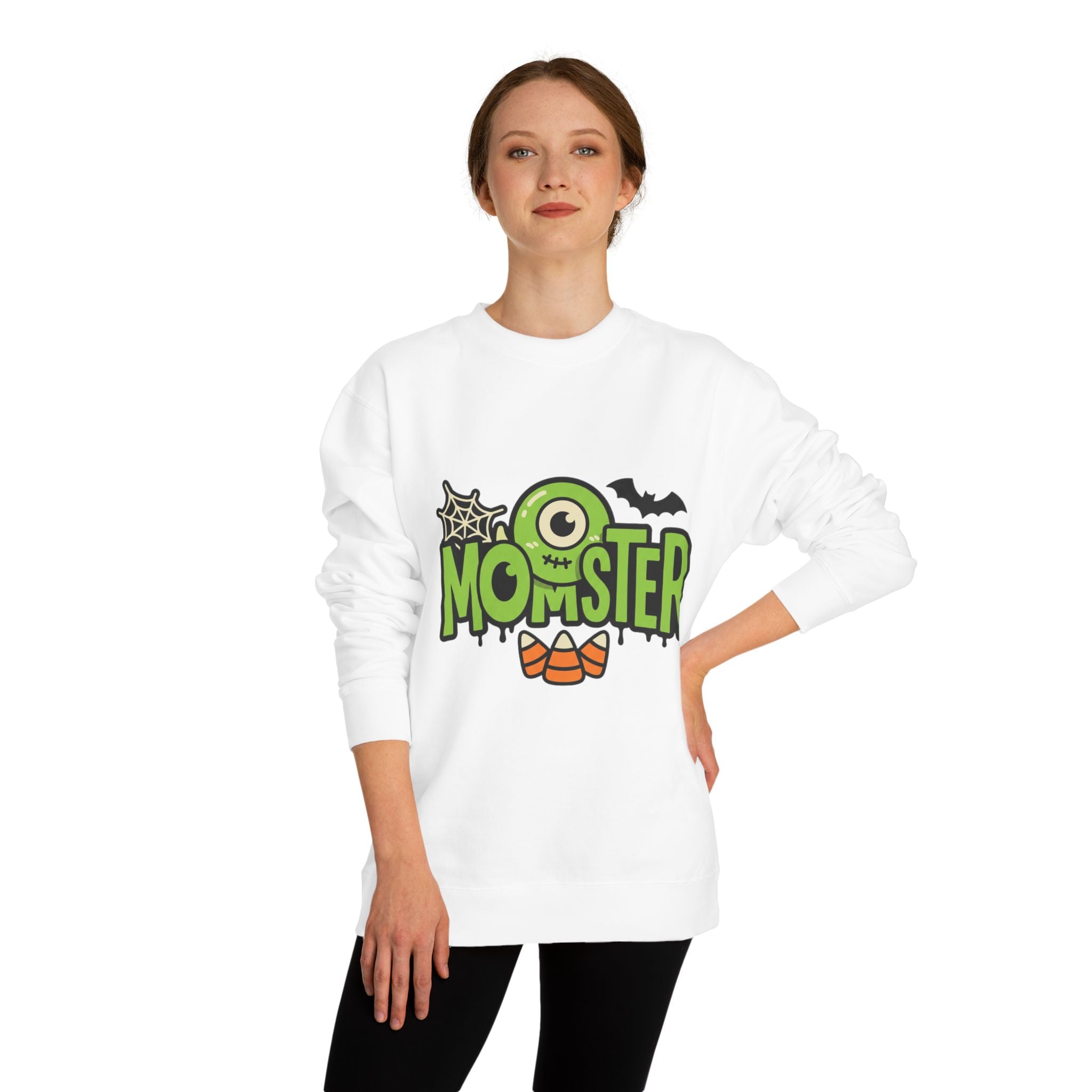 Momster Halloween Sweatshirt — Cute Green Monster Mom Graphic