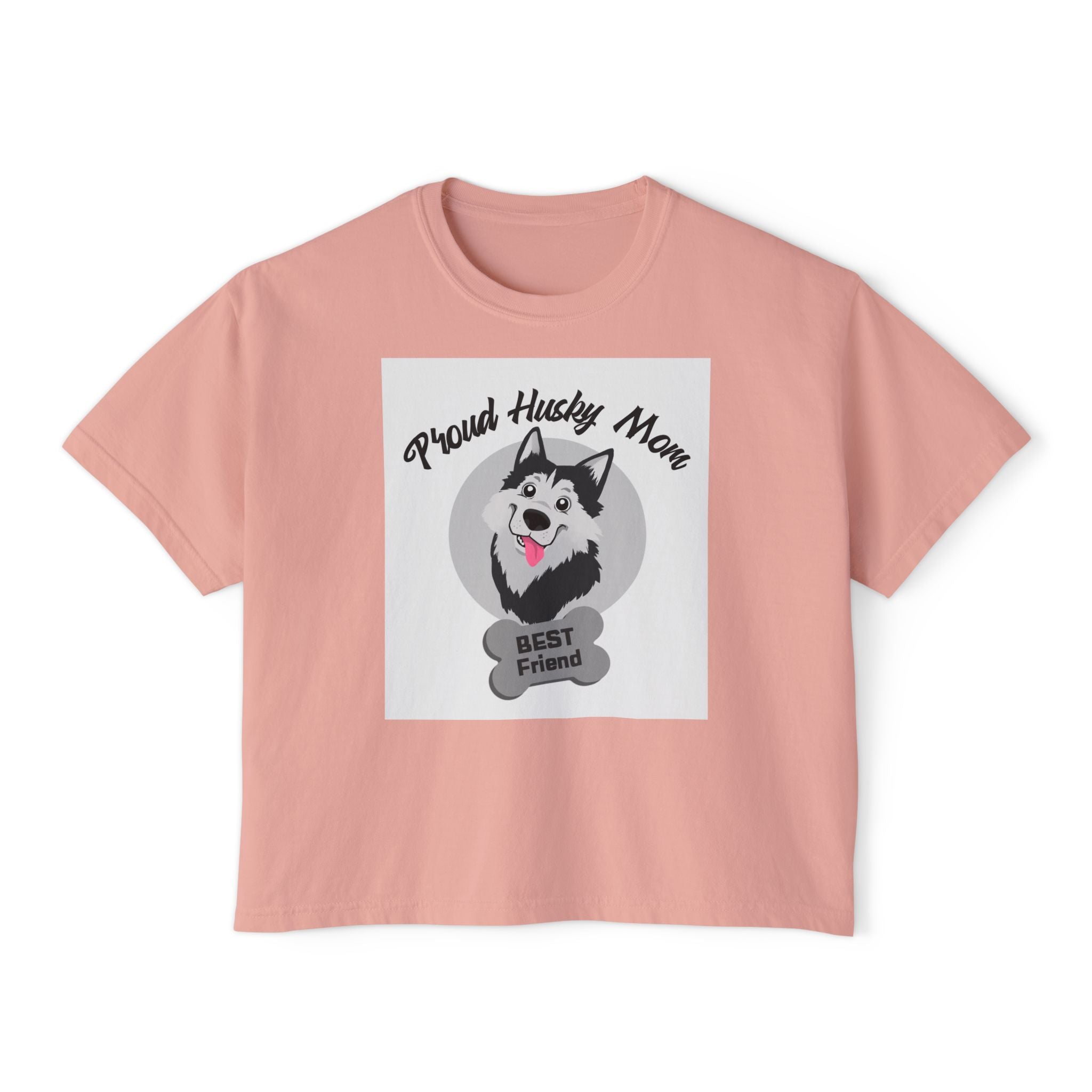 Proud Husky Mom Women's Boxy Tee – Best Friend Dog Lover Shirt