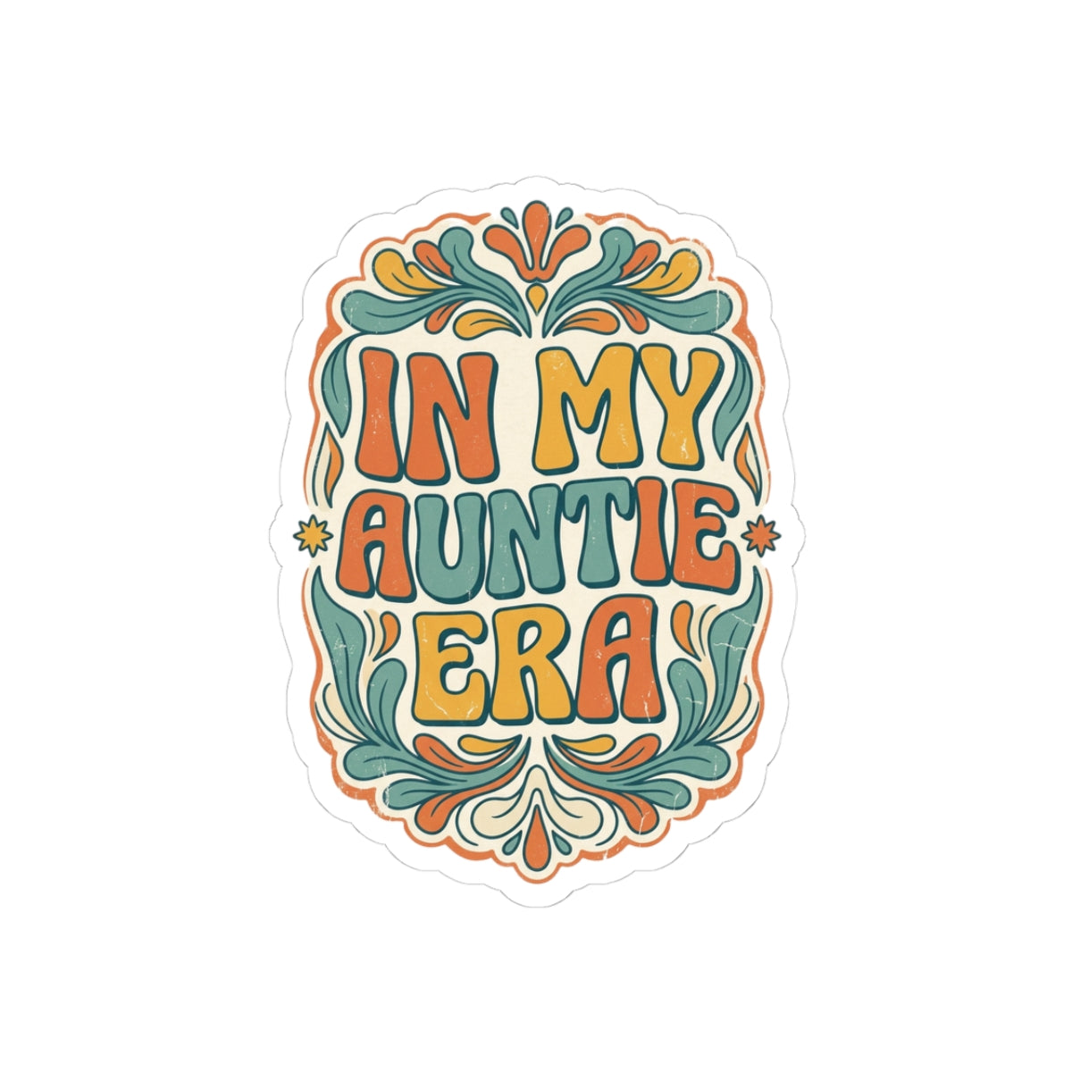 In My Auntie Era Kiss-Cut Sticker | Retro Floral Auntie Pride