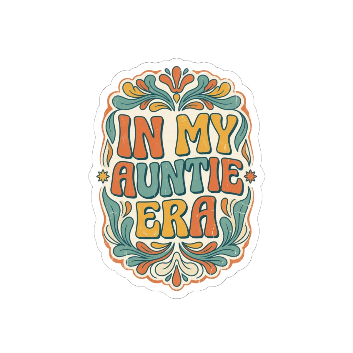 In My Auntie Era Kiss-Cut Sticker | Retro Floral Auntie Pride