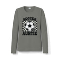 Soccer Auntie Long Sleeve Shirt — Retro Soccer Ball Design